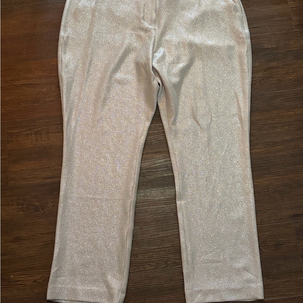 INC International Concepts Sparkling Gold/Silver Holiday Pants